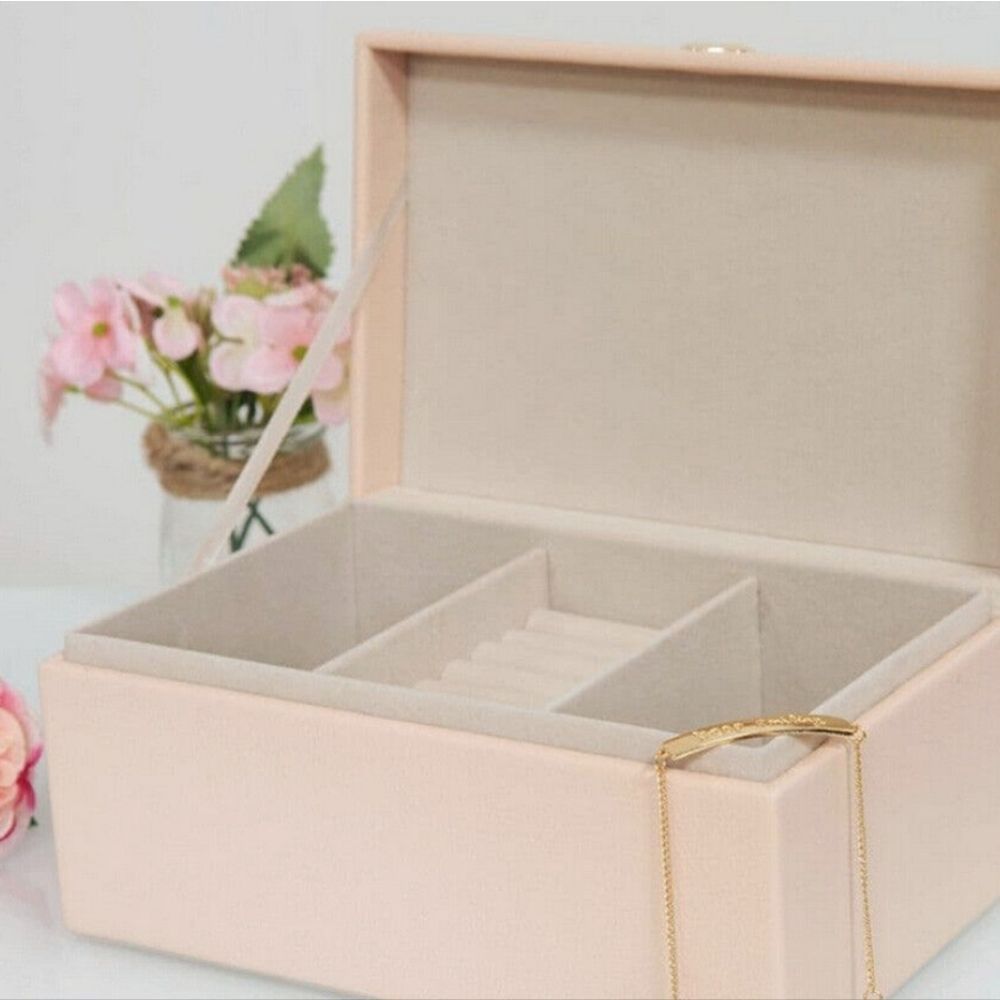At Home Pink & Gold Jewelry Storage Case